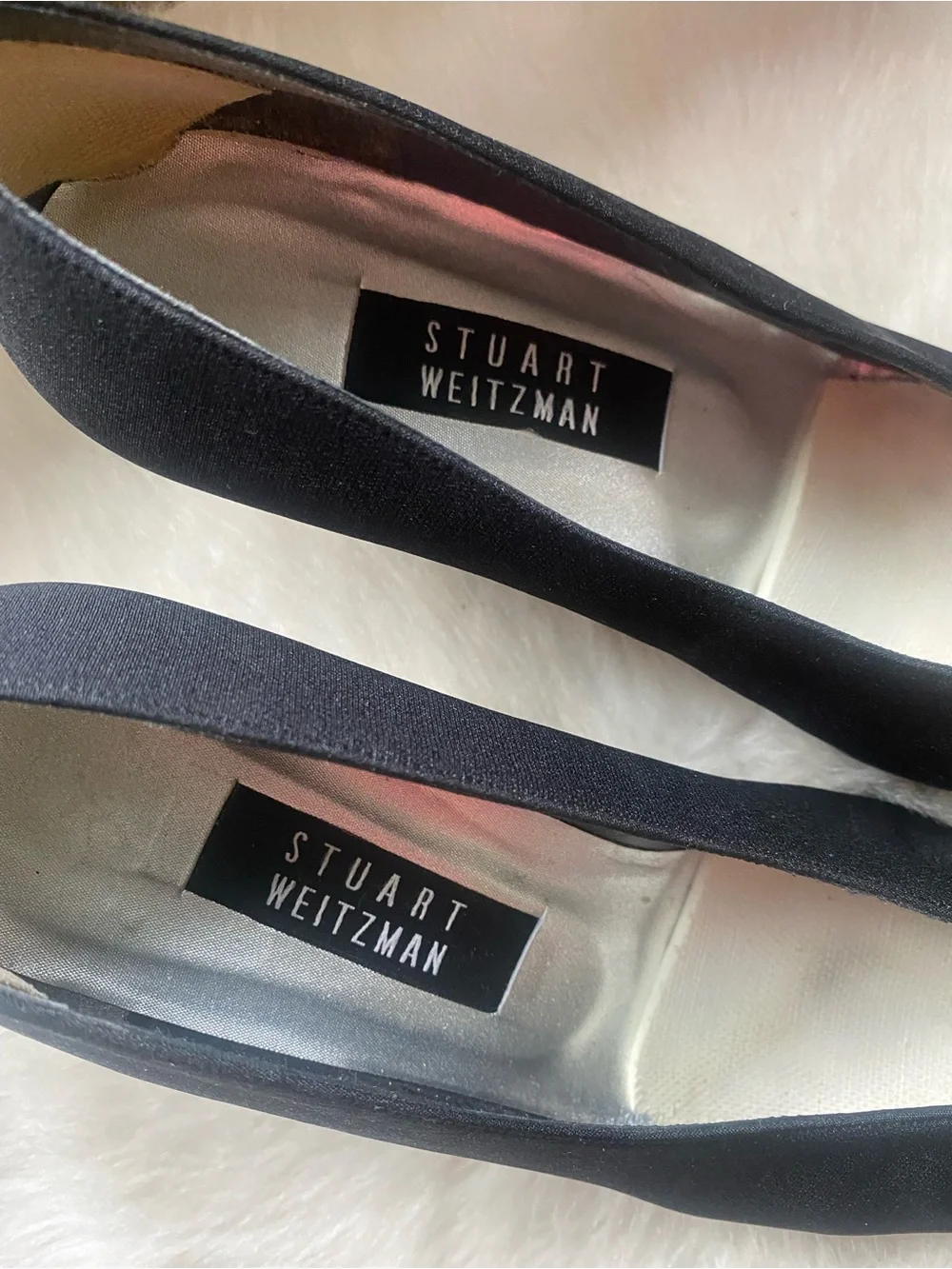 Stuart Weitzman Black Pointed Kitten Heels